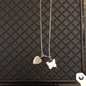 Gucci butterfly and heart necklace